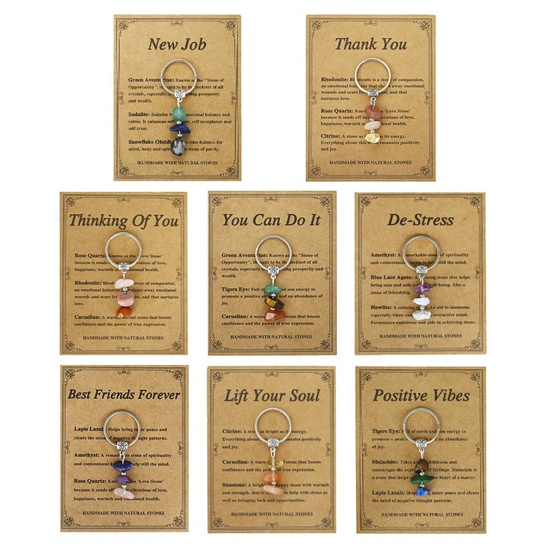 ✨Handmade Natural Stone Keychain – Carry Positivity Everywhere