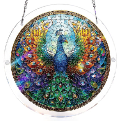 Acrylic Jigsaw Puzzle Suncatcher - Peacock of Radiance