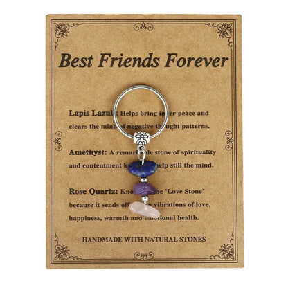 ✨Handmade Natural Stone Keychain – Carry Positivity Everywhere